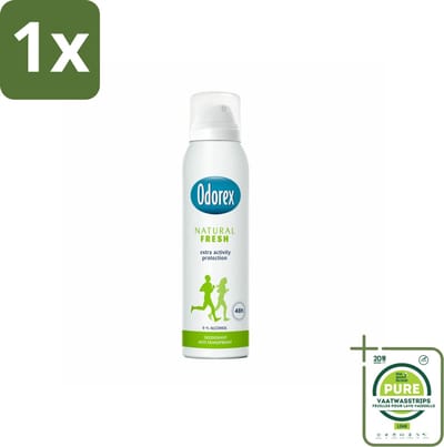 1 x Odorex Deodorant Spray Natural Fresh 150 ml - Deodorant Spray - Natuurlijke Frisheid - Alcoholvrije Deodorant - Huidvriendelijk - Dermatologisch Getest