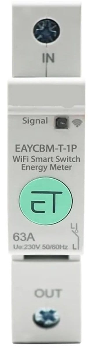 Slimme Stroomonderbreker - WIFI Meter - Energie Bewaken - Lekbeveiliging - 10A - Wit