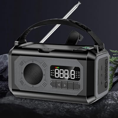 Draagbare 12000mAh Noodweer Radio met Zonenergie en Handcrank voor Kamperen