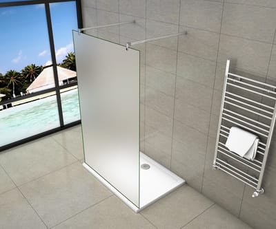 Serie White Dahlia - Inloopdouche / Douchewand - 100x200 - Chroom - Antikalk – 8mm Gesatineerd Veiligheidsglas - Vrijstaand
