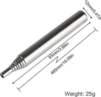 blaaspijp 48,5 cm in handige opbergkoker