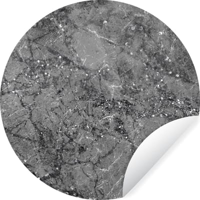 WallCircle® - Behangcirkel 100x100 cm - Muurstickers Marmer - Grijs - Luxe - Muurcirkel woonkamer - Wandcirkel slaapkamer - Kamer decoratie zelfklevend - Muurdecoratie accessoires XXL