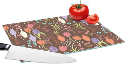 Glazen Snijplank - 28x20 - Bloemen - Vaas - Patronen - Snijplanken Glas