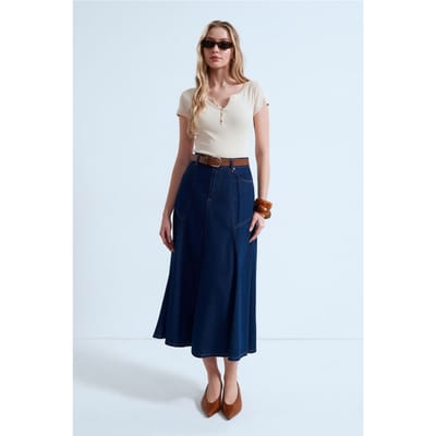 Dames Slim Fit Katoenen U-Hals T-Shirt