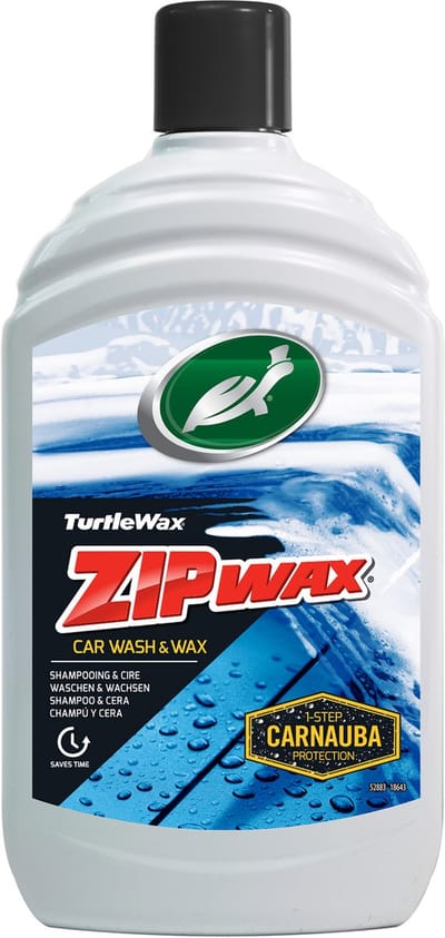 Turtle Wax Zip Wax Shampoo - Sterk geconcentreerd - Reinigt diep & glanst - Vult de bestaande waxlaag aan - Streeploze en vlekvrije afwerking – 500ml