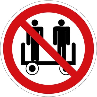 Meerijden personen verboden verbodsbord | gecoat dibond materiaal | 10 cm