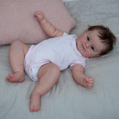NPK 50 cm herboren baby peuter meisje zeer zachte stoffen pop knuffel levensecht echt zacht aanvoelend 50cm