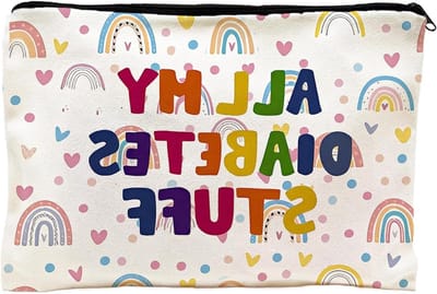 Grappige diabetes reistas met rits, kleurrijke canvas pouch voor make-up en geschenken, ideaal voor reizen en cadeau voor vrienden en familie