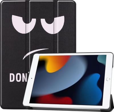 Hoesje - Geschikt voor Apple iPad 9 (2021) - 10.2 inch - 9e Generatie - Dun & Stevig - Hardcover Book Case - Trifold Bookcase Hoes - Hard Cover - Tablethoes - Don't Touch Me