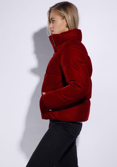 Wittchen Dames Gewatteerde Veloursjas Rood Polyester
