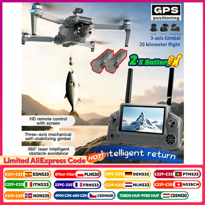 KF100 MAX 4K Professionele FPV Drone 3-Axis Gimbal HD Camera 20km Borstelloze Motor Obstakelvermijding 5G WIFI GPS Volledige Set 5,5 Inch Afstandsbedieningsscherm Luchtfotografie Speelgoed