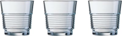 Arcoroc Waterglazen/drinkglazen - 6x - transparant - 200 ml - glas - glazen - stapelbaar - drinkglas/waterglas/sapglas