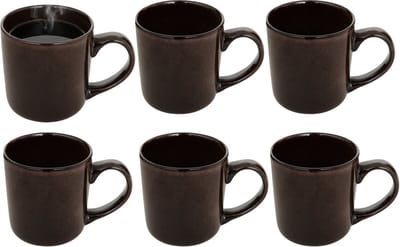Secret de gourmet Koffiemok - 6x - bruin - keramiek - 420 ml - beker - mokken