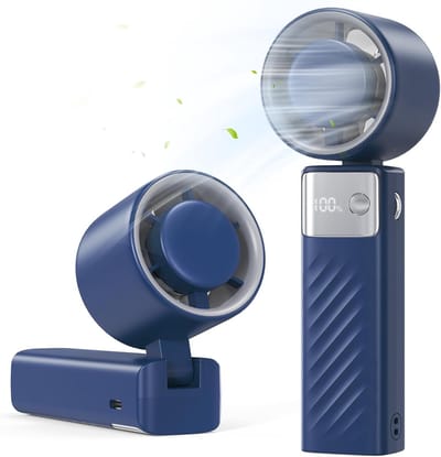 Mini-draagbare ventilator – 4000mAh USB-bureauventilator, 1-199 snelheden, 20 uur draadloos gebruik, 115° opvouwbaar, LCD-display – kleine oplaadbare zakventilator voor thuis, kantoor, reizen.L