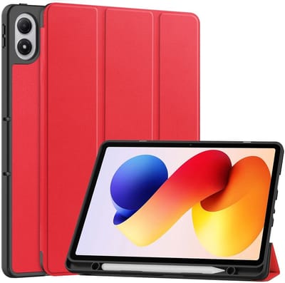 Coverup Tablethoes geschikt voor Xiaomi Redmi Pad 2 Pro Hoesje - Tri-Fold Book Case met Wake/Sleep en Stylus-houder - Rood