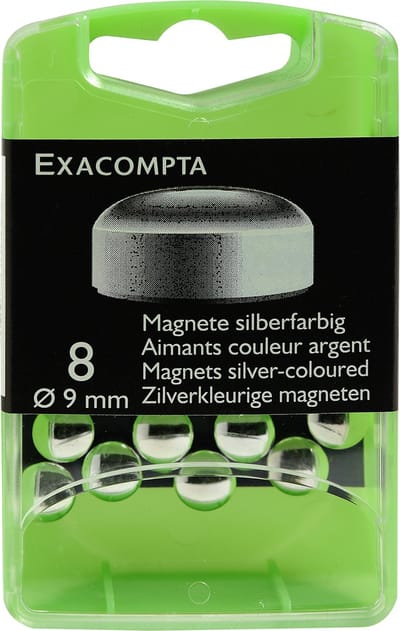 Exacompta Doos met 8 magneten F9 - 9mm diameter - Zilver - 10913E