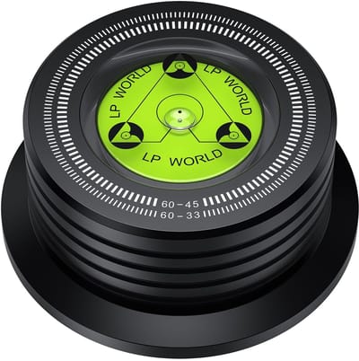 Dailygoods- Draaitafelklem 266g met Bubbelniveau - Platenspeler Gewicht - Stroboscoop Schaal - 7mm Spindelgat - Vilten Pad - 60Hz - Platenspelergewicht