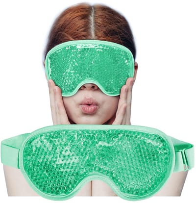 Koelmasker voor Ogen - Groen - Koel- en Warmtegel - Voor Verlichting van Hoofdpijn en Gezwollen Ogen