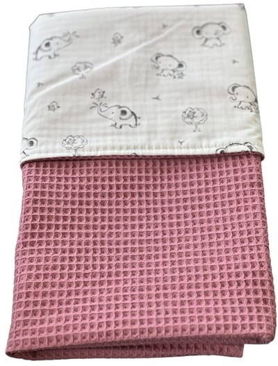 baby deken kinderwagen deken wieg deken mauve olifantjes 60 x 90 cm