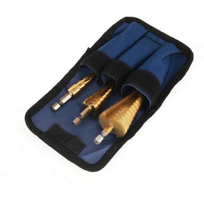 Dailygoods- Freesboor Set - 3 Stuks HSS - Trapboor met Zeskantschacht - Titanium Geplateerd - Geschikt voor Staal/Hout/Kunststof - Duurzaam en Hard