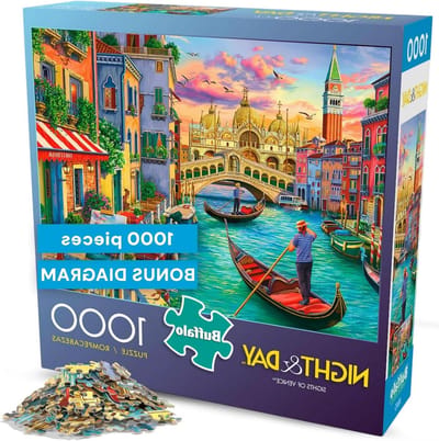 Legpuzzel Venetië - Puzzel 1000 stukjes - Ontspannen tijdverdrijf - Precisie snijtechniek - 68 x 50 cm - Multicolor