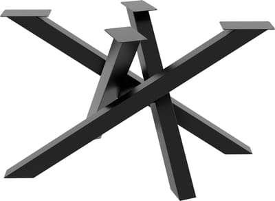 MetaloPro Tafelonderstel Mikado – Zwarte Stalen Kruisconstructie – Modern Industrieel Design Voor Eet-, Werk- En Vergadertafels 120x70x72cm