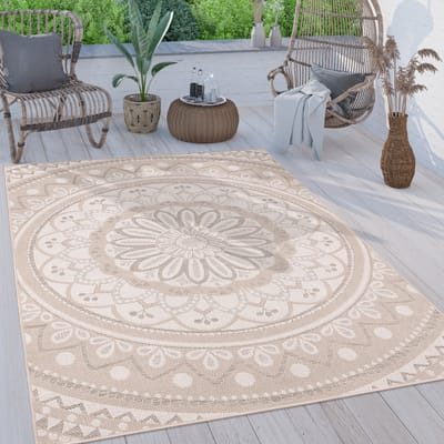 Paco Home Buiten Vloerkleed Tapijt Voor Binnen En Buiten Balkon Terras Oosters Marokkaans 80x250 cm