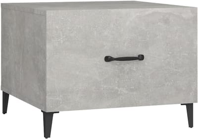 Salontafel - Koffietafel bijzettafel - Woonkamer inrichten - Metalen poten - 50x50x40 cm - Betongrijs