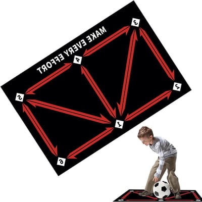 Soccer Step Training Mat Football Training Mat | Non-slip Football Training Mat | Football Training Pace Ball Control Equipment | Exercise Equipment for Boys and Girls, Improve Speed, Strength