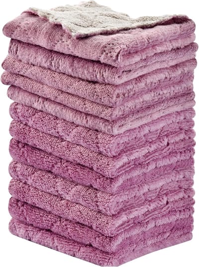 longziming -12 Stuks Keukenhanddoeken - Vaatdoeken Multifunctioneel Herbruikbaar - Dubbelzijdige Microvezel Schoonmaakdoeken Voor Meubels Thee Kommen - 10x6 Inch