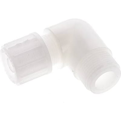 16x10mm & G3/4'' PVDF L-Vorm Knelfitting Buitendraad 10bar Kunststof en Polyamide