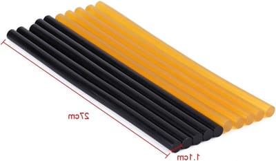 11mm Lijmstiften 270mm - 5 Zwarte en 5 Gele Lijmstiften voor Auto Onderhoud en Reparatie zonder Gereedschap