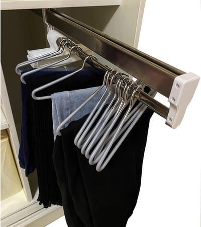 Uittrekbare kledingstang - Telescopische hanger - Kleding opbergen - Verstelbare lengte - 30-80 cm - Wit
