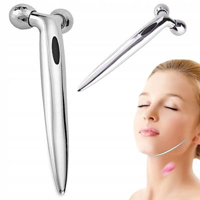Face Roller I Gezichtsroller I Gezicht Roller I Gezichtsmassage Roller I Anti Rimpel Apparaat I 360 Graden Roterend I Zilver 3D Massageroller