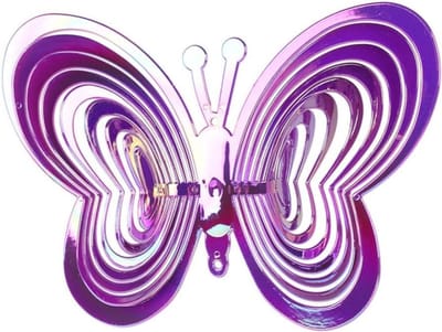 Vlinder Windgong - Hangend Ornament - Tuin Decoratie - Roterende Vlinders - 1.00 Gram - Multicolor