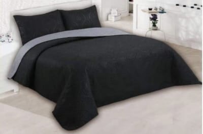 Luxe bedsprei set - Bedsprei 240x250 - Kussensloop 2x 50x70 - Dun voor de zomer - Zwart