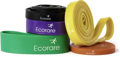 Ecorare - Weerstandsbanden Set van 5 - 5 Weerstandsniveaus - Inclusief Luxe Draagtas - Resistance Bands voor Krachttraining & Fitness