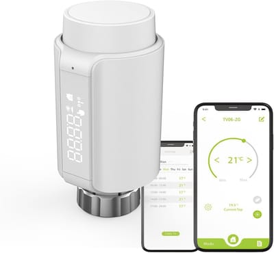 Slimme Thermostaat - Radiatorknop - Energie Besparen - App en Spraakbesturing - M30 x 1.5 - Wit