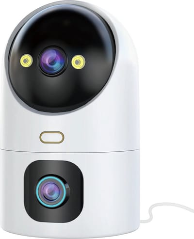 Babyfoon Met Dubbele Lens - Camera Huisdier 2 Way Speech - Beveiligingscamera Buitencamera WiFi Met App - Zonder Micro-SD Kaart