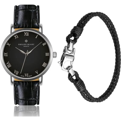 Krokodillenleren horloge en band Philipp Blanc Bern