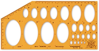 Sjabloon Standardgraph ellips isometric 4-65mm - SG-1170