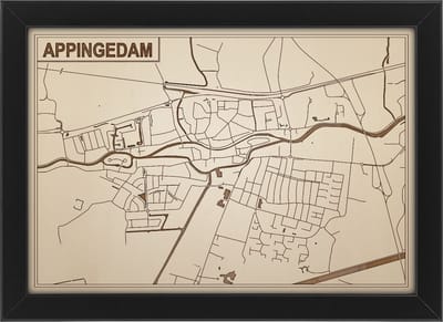 Decoratief Beeld - Houten Van Appingedam - Hout - Bekroned - Bruin - 21 X 30 Cm