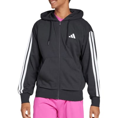 adidas Sportswear Essentials 3-Stripes French Terry Ritshoodie - Heren - Zwart