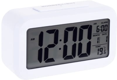 Digitale Wekker - Grote Cijfers – Alarmklok- Wit - Snooze -Kalender- Temperatuur-Batterijen