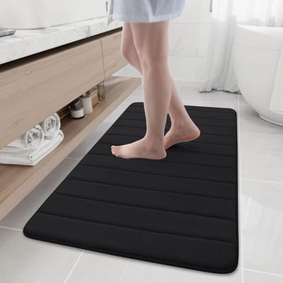 Olanly Badmat - Antislip - Memory Foam Badmat - Absorberende Badmat - Douchemat - 61x120 cm - Zwart