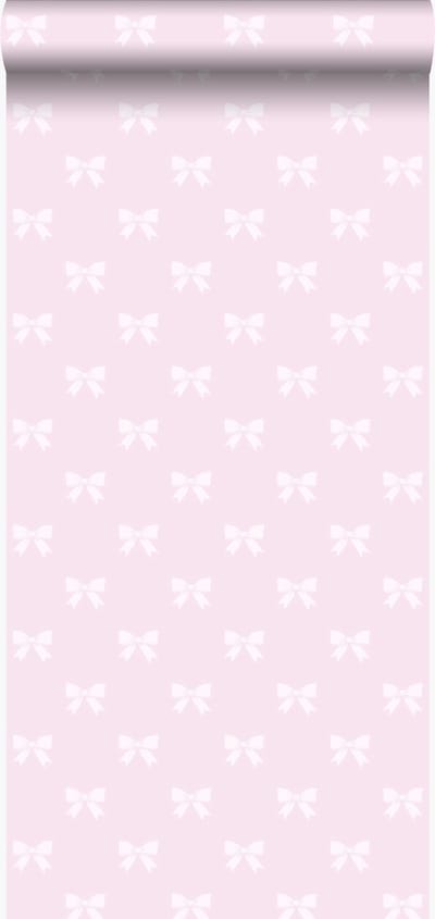 Origin Wallcoverings behang strikjes glanzend roze - 346844 - 53 cm x 10,05 m