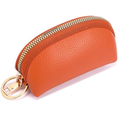 Zachte Leren Sleutelhouder Organizer Etui Mannen Vrouwen Autosleutel Portemonnee Huissleutelhanger Huishoudster Sleuteletui Ritszak Mini Kaarttas bruin