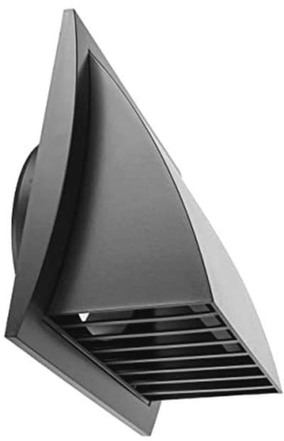150 mm afzuigkap met regenkap - zwart antraciet wandventilatierooster voor buitengebruik