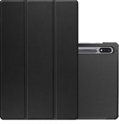 Hoes - Geschikt voor Samsung Galaxy Tab S10 Plus - Dun & Stevig - Trifold Bookcase - Hard Cover Case - Met Uitsparing Geschikt voor S Pen - Hardcover Book - Tablet Hoesje - Zwart