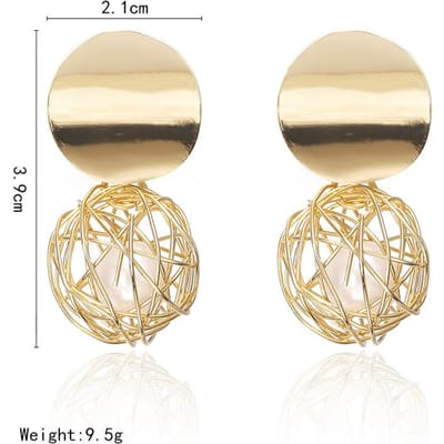 Boho Scrub Imprimé Rond Grandes Boucles d'Oreilles à Puces Élégantes Rétro Personnalité Motif Géométrique Cercle Boucles d'Oreilles Bijoux Femmes Bijoux de Fête